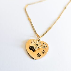Golden paw stainless steel gold plated necklace